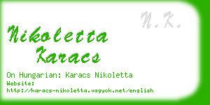 nikoletta karacs business card